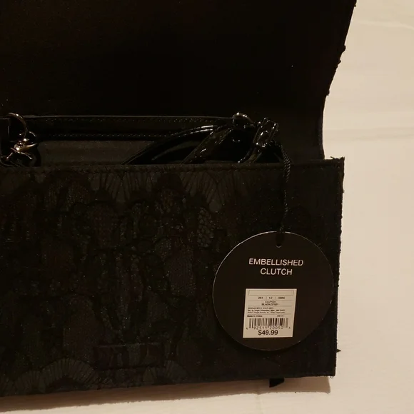 Neiman Marcus Black Clutch with Bow Accents - Picture 3 of 3